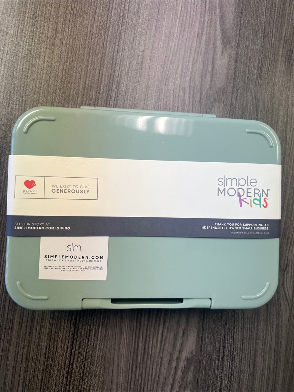 NWT Simple Modern Kids Porter Bento Box Lunch Box Solid Sage Mint Green